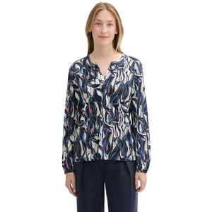 TOM TAILOR T-shirt met lange mouwen voor dames, 35892 - Organic Shapes Design, S