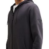 Tom Tailor - Capuchonsweatvest - Tarmac Grey - Met Capuchon