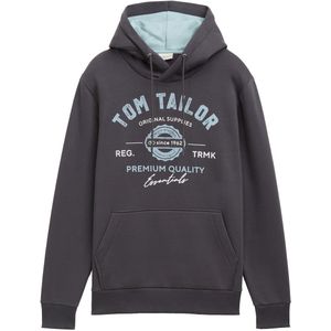 Tom Tailor - Hoodie - Tarmac Grey - Katoen - Met Capuchon