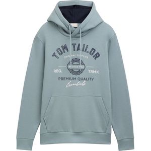 Tom Tailor Heren Sweatshirt PRINT regular fit Groen S Volwassenen