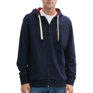 Tom Tailor - Vest met Capuchon - Heren - Blauw - Katoen - 1043281