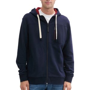 Tom Tailor - Vest met Capuchon - Heren - Blauw - Katoen - 1043281