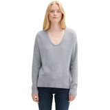 Gebreide Trui - V-hals - Mélange - Losse Pasvorm - Lange Mouw