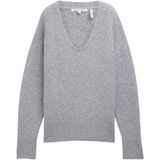 Gebreide Trui - V-hals - Mélange - Losse Pasvorm - Lange Mouw