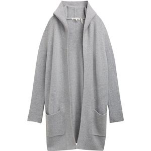 BE PART - Lange Gebreide Jas - Grijs - Polyester - Zachte Materialen