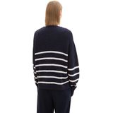 TOM TAILOR - Cardigan - Placed Navy White Stripe - Dames