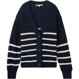 TOM TAILOR - Cardigan - Placed Navy White Stripe - Dames