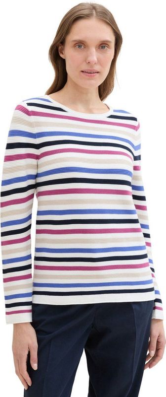 Gestructureerde Trui - Effen Kleuren of Strepenpatroon - Biologisch Katoen