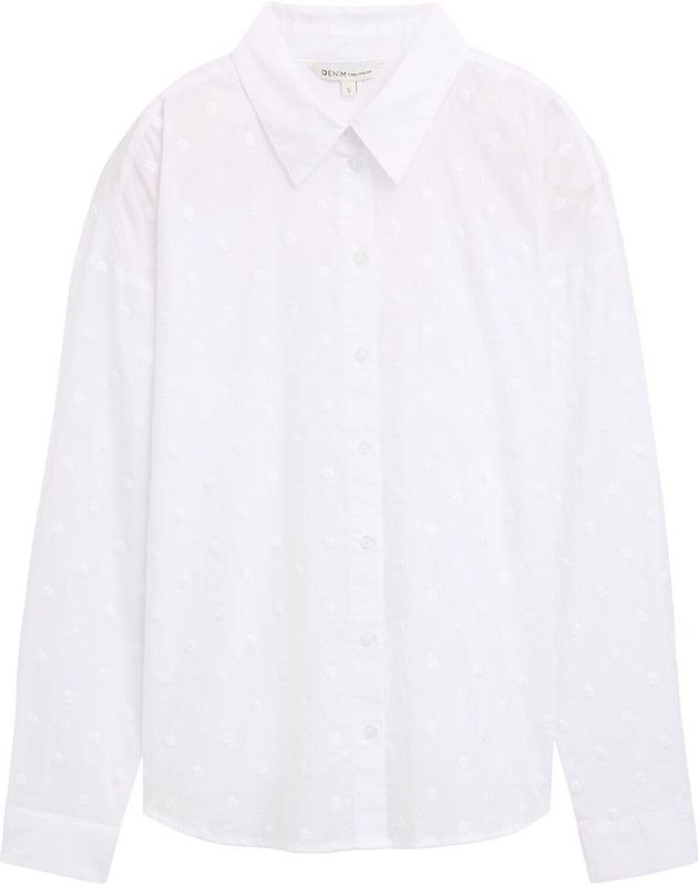 TOM TAILOR DENIM - Blouse - Wit - Klassieke Blouse - Lange Mouw