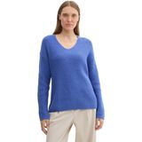 TOM TAILOR - Gebreide Trui - Preppy Jean Blue Melange - Dames - V-hals
