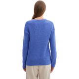TOM TAILOR - Gebreide Trui - Preppy Jean Blue Melange - Dames - V-hals