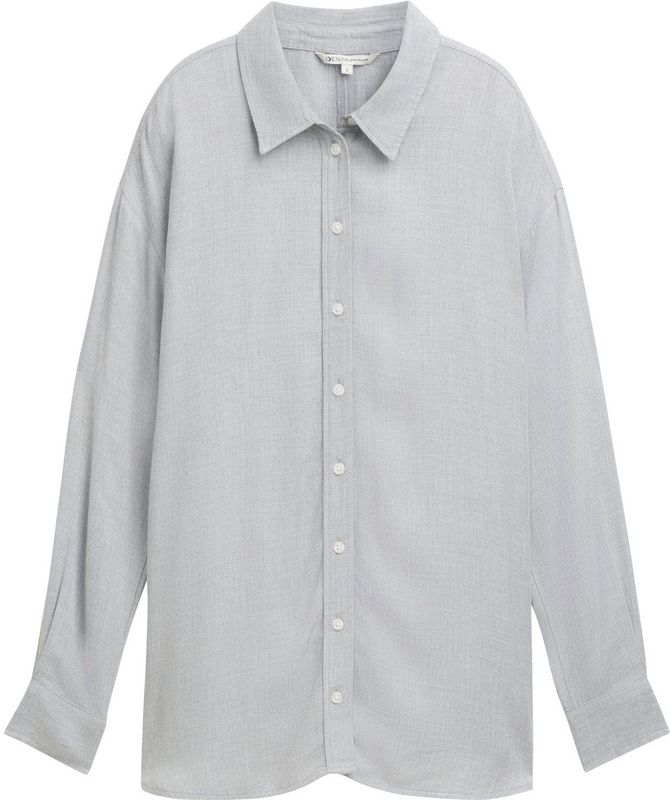 TOM TAILOR Denim Damesblouse, 10658 - Cement Grey Mélange, XL