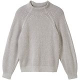 Tom Tailor - Trui - Explicit Grey - Ribstructuur - Staande Kraag - Regular Fit