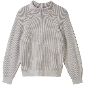 Tom Tailor - Trui - Explicit Grey - Ribstructuur - Staande Kraag - Regular Fit