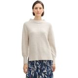 TOM TAILOR - 1042958 - Gebreide Trui - Dusty Beige - Katoen- en Polyestermix