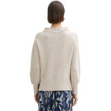 TOM TAILOR - 1042958 - Gebreide Trui - Dusty Beige - Katoen- en Polyestermix