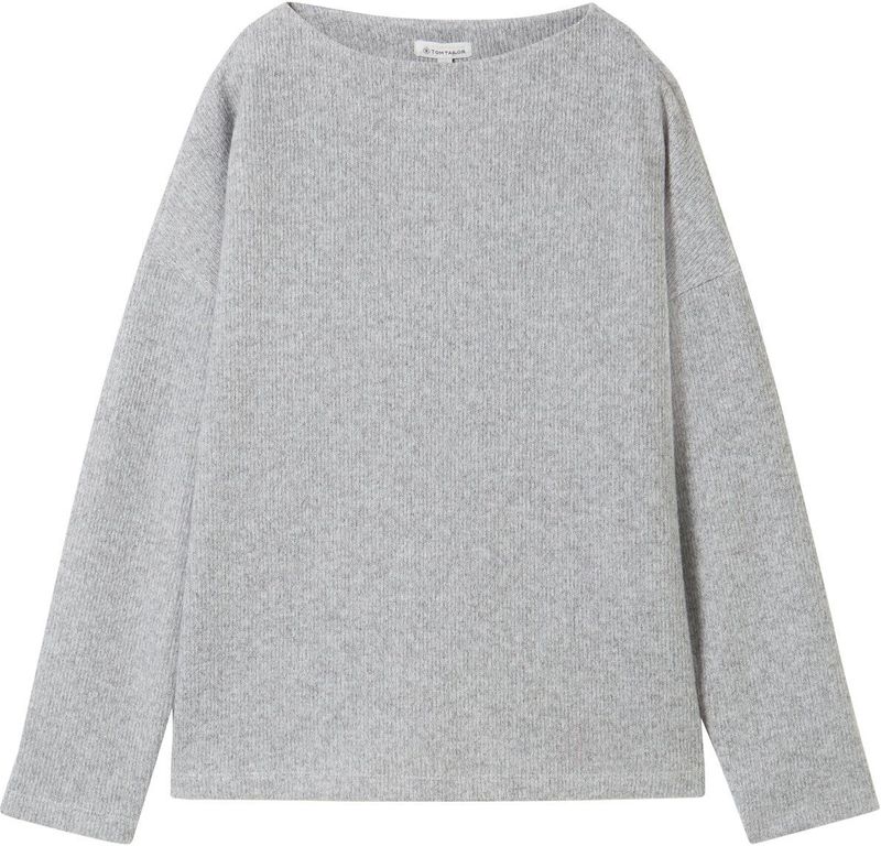Tom Tailor - 1043168 - Sweatshirt - Geribbelde - 71% Polyester, 28% Viscose, 1% Elastaan