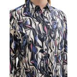 Blouse - Geprint - Katoen/Modal - Lange Mouwen - Met Kraag en Knoopsluiting