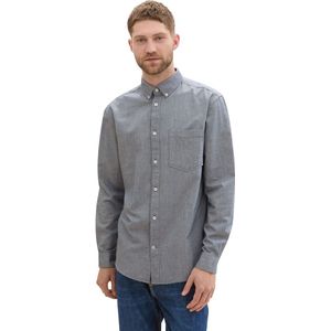 Tom Tailor - OXFORD - Heren Overhemd - Grijs - 100% Katoen
