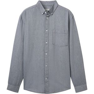 TOM TAILOR - Regular Fit - Overhemd - Navy Chambray - Katoen - Lange Mouwen