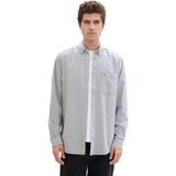 TOM TAILOR - Herenhemd - Witte en Marineblauwe Strepen - Katoen