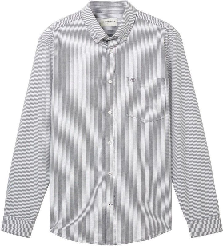 TOM TAILOR - Herenhemd - Witte en Marineblauwe Strepen - Katoen
