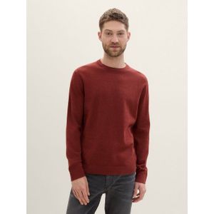 Tom Tailor - 1039805 - Trui - Burgundy Dark Red Melange - Lange Mouwen