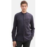 TOM TAILOR - 1042539 - Overhemd - Marineblauw - Visgraatstructuur