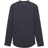 TOM TAILOR - 1042539 - Overhemd - Marineblauw - Visgraatstructuur