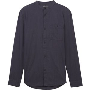 TOM TAILOR - 36057 - Overhemd - Navy - Herringbone Structuur