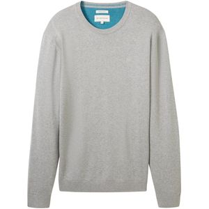 Tom Tailor - Strickpullover - Regular Fit - Rundhals - Blauw - Polyester