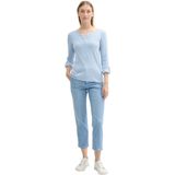 TOM TAILOR - 36483 - Elastische Broek - Light Fjord Blue White Stripe - Biologisch Katoen