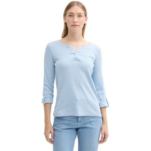 TOM TAILOR - 36483 - Elastische Broek - Light Fjord Blue White Stripe - Biologisch Katoen