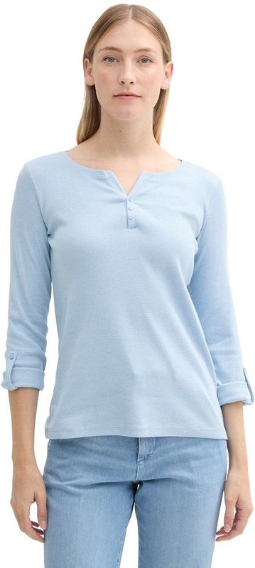 TOM TAILOR - 36483 - Elastische Broek - Light Fjord Blue White Stripe - Biologisch Katoen