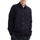 TOM TAILOR - Herenhemd - Gemêleerd - Marineblauwe Mix - Regular Fit