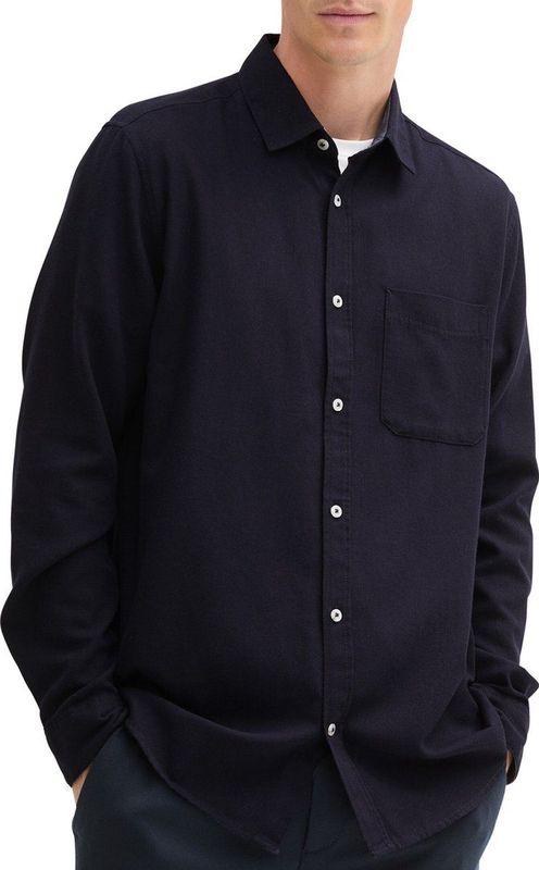 TOM TAILOR - Herenhemd - Gemêleerd - Marineblauwe Mix - Regular Fit