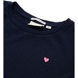 TOM TAILOR - 10668 - Stretchjurk - Sky Captain Blue - Geribbelde Structuur, Lange Mouwen, Hartprint