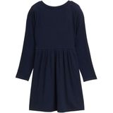 TOM TAILOR - 10668 - Stretchjurk - Sky Captain Blue - Geribbelde Structuur, Lange Mouwen, Hartprint