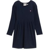 TOM TAILOR - 10668 - Stretchjurk - Sky Captain Blue - Geribbelde Structuur, Lange Mouwen, Hartprint