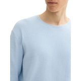 Sweater - Light Metal Blue - Structuur - Ronde Hals - Lange Mouwen