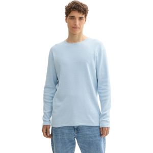 Tom Tailor Denim - Trui - Light Metal Blue - Met Structuur
