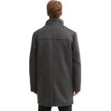 Regular fit lange wollen jas in gemêleerde look met borstzak met rits