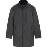 TOM TAILOR 1042475 wollen jas met borstzak voor heren, 30500 - Donkergrijs zwart visgraat