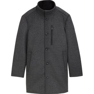 Tom Tailor - Lange Wollen Herenjas - Mêlee - Polyestermix - Regular Fit