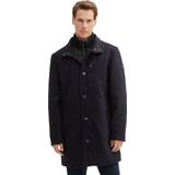 Tom Tailor - Lange Wollen Herenjas - Mêlee - Polyestermix - Regular Fit