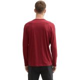 TOM TAILOR - Shirt - Donkerrood - Lange Mouw - Henley Hals