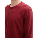 TOM TAILOR - Shirt - Donkerrood - Lange Mouw - Henley Hals