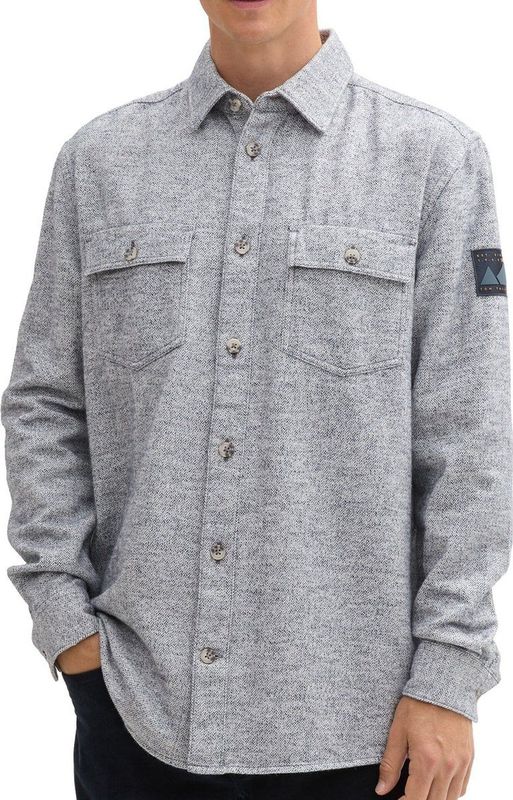 TOM TAILOR heren overhemd, 36666 - Offwhite Grindle Herringbone, XXL