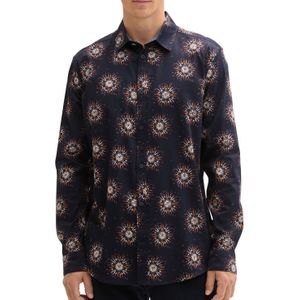 Tom Tailor - Lange mouw overhemd - Heren - Blauw - Katoen - 1043800