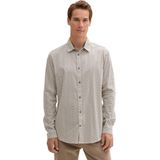 Tom Tailor - Lange Mouw Overhemd - Gebroken Wit - Katoen - 1043800